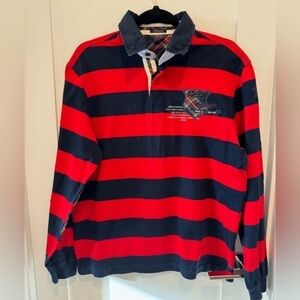 Vintage Paul & Shark Rugby Long Sleeve Polo Shirt large L colorblock